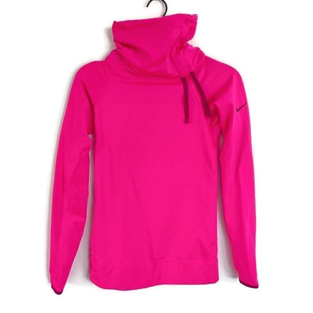 Nike Pro Dri Fit Turtleneck Long Sleeve Base Layer Warm Shirt Hot Pink XS